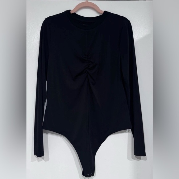 Express Tops - Express Black Long Sleeve Bodysuit - L